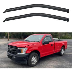 Window Visors Rain Guards for 2015-2024 Ford F150 Single/Regular Cab, Out-Channel Window Vent Wind Deflectors Visors Shades for 17-24 F250 F350 F450 Super Duty Standard Cab