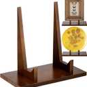 RattanView 1 Pcs Wood Plate Stand for Display Plate Holder Display Frame Picture Photo Card Tabletop Decorative Stand (9 Inch)