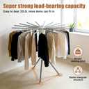 Clothes Drying Rack Tripod, Large Capacity Portable Laundry Drying Rack, Space Saving Design for Indoor Outdoor Use, Dimensions: 47.6" H × 43.7" W (121 × 111 cm) when open, and 29.5" × 5.3" (75 × 13.5 cm) when folded