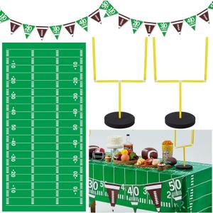 ShinyRelief 5 Pcs Football Goal Post Party Decorations Football Field Goal Post Centerpiece Sports Court Tablecloth Decor Table Decorations Pennant Banner for Birthday Party Game Day Supplies