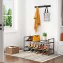 SNTD Shoe Rack - Expandable Shoe Organizer for Closet, Adjustable Metal Shoe Shelf Storage, Stackable Long Shoe Stand Holder for Garage, Entryway, Door Entrance (Grey, 2-Tier)