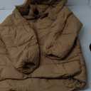 Flygo Womens Hooded Quilted Puffer Jacket Mid-Length Padded Warm Winter Heavyweight Coat Outerwear (Small, Khaki)