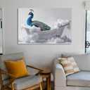PailailaiNest Funny Animal in Bathtub Peacock Wall Art Bird Peacock Painting Poster Picture Wall Decor for Bedroom Office Living Room Home Decor for Women Unframed 12x18inch(30x45cm)