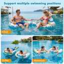 3 Pack Pool Floats Adult, OKSUWATER Pool Floaties with Two Cup Holders & Handles, Inflatable Pool Floats Chairs, Lake Floats Applies to Swimming Pool Party Summer Lake Water Fun