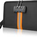 Fireproof Money Bag,Money Bag with Lock and Zipper,Safe Fireproof Waterproof,Suitable for Cash, Mobile Phones, Keys, Credit Cards (8*1.1*5 inches, Black)