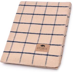 100% Wool Blanket Camping, 60"x84" Large Warm Blankets for Winter, Scotch