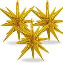 4 x Gold Star Balloons Birthday Balloons Wedding Conjoined Star Balloon for Birthday Shower Wedding Bachelorette Gold Disco Party Decorations Supplies Balloon Sets-3 PCS