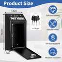 Metal Donation Box with Lock Wall Mounted Cash Money Box with Slot for Cash Deposit, Hualleko Money Drop with Lock and Slot for Home/Office/Outdoors 10.2 x 5.6 x 2.9 Inch(Black)