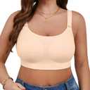 Wireless Full-Coverage Bra for Women - Supportive Jacquard Bralette for All-Day Comfort (Large)