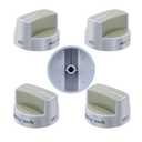 Upgraded W10339443 Stove Knobs Replacement Parts for Whirlpool Gas Range Knobs WPW10339443 Stove Top Burner Knob WFG320M0BW2 WFG505M0BS0 Whirlpool Cooktop Oven Burner Control Knobs White 5Pcs