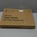 Teak Wood Cutting Board Set for Kitchen High-End Non Toxic Non Slip Over Sink Solid Thick Wood Haus Chopping Board Extra Large Big Small Best Kitchen Essential House Warming Hostess Host Gift (Multi-Size Set | 3 Pack)