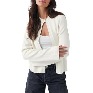 Saodimallsu Womens Lightweight Cardigans Open Front Long Sleeve One Button Casual Crewneck Loose Knit Shrug Sweater Small