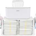 Lifewit Baby Diaper Caddy Organizer, Changing Table Organizer with Handle, Plastic Diapers Change Station Holder, Nursery Wipes Diaper Storage for Diapers, Wipes, and More Baby Stuff, White