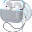 ESR for AirPods Pro 2nd Generation Case, Compatible with Airpods Pro Case 2nd/1st Gen (2023/2022/2019), Compatible with MagSafe, Full Drop Protection Cover with Lanyard, Gray