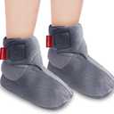Microwavable Booties and Feet Warmers for Women & Men Microwave Heated Foot Warmer Moist Heat Therapy for Cold Feet Relieving Stiffness, Sore Muscles, Plantar Fascitis, Gray, L