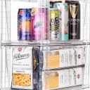 Zero Zoo 1Pack Large Stackable Kitchen Storage Drawers, Clear Foods Organizer Bins with Handles, Easily Assemble for Bathroom, Kitchen, Pantry, Cabinet, Closet(XL-UP Handle)