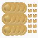 13 Inch Round Elegant Serve ware Charger Plates with Matching Napkin Rings, Wedding, Dinner party, Event - Choose from our Variety of Styles and Quantities (12, Hammered Gold)