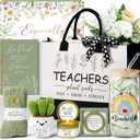 Teacher Appreciation Gifts for Women, Best Teacher Personalized Gifts Funny End of Year Teachers Gift from Student, Birthday Retirement Thank You Gift Baskets for Daycare Teachers w/ Canvas Tote Bag