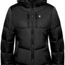 Little Donkey Andy Women's Warm Puffer Jacket Windproof Lightweiht Hooded Winter Coat Hiking Travel.M