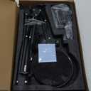 Ultra Long 3-Section Swing Arm 12X Magnifying Glass with Light and Stand, 4-way Large Strong Metal Clamp Lighted Magnifier Lamp, 5 Color Modes LED Magnifying Lamp for Workbench, Crafting, Hobby (35.2inch Black)