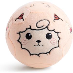 Silent Indoor Soccer Balls for Toddlers 1-3, Inflatable Soft Plush Baby Toddler Soccer Ball Toys Gifts for Kid 3-5 Year Old Boy Girl First Birthday Gift (Sheep, Pump Include)