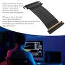 PUSOKEI PCIE 4.0 x16 Extender Riser Cable, High Dual Sided Reverse 180 Degree PCI E Ports GPU Graphic Card Extension Cable for RX 7900 7800 7700 7600 7500,etc (Black)