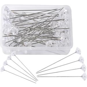 DIY Jewelry Making Pins Set Pcs Diamond Shape Head Pins Plastic Case for Cross-Stitch Embroidery Sewing