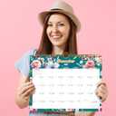 3 x Calendar 2026-18 Monthly Wall Calendar, January 2026 - June 2027, 8.5" x 11", Calendar 2026-2027 with Twin-Wire Binding, Hanging Hook, Blocks and Julian Dates (Flowers Wall Calendar)