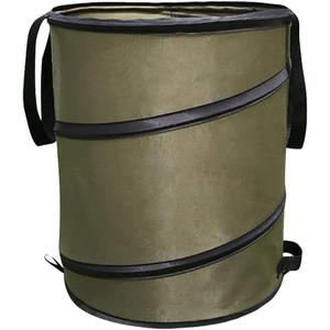 Newooh Collapsible Garden Waste Bag Oxford Cloth Bucket Reusable Container with 2 Carrying Handle for Garden Collecting Leaves 37.8 L