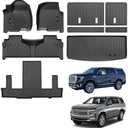 for 2021-2024 Chevy Tahoe/GMC Yukon(Not XL) 7 Seat Floor Mats 3 Rows & Trunk Cargo Liner & Backrest Mat TPE All Weather Accessories (for 2021-2024 Chevy Tahoe/GMC Yukon (Not XL)
