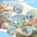 6 x Easter Money Box for Cash Gift Pull - Surprise Gift Box for Kids Boys Girls - DIY Money Pull Box with 100Pcs Transparent Bags - Easter Money Gift Ideas for Women Men - Blue
