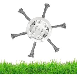 6-inch Wire Weeding Brush Trimming Head, a New Type of Wire Mowing Head Compatible with Battery Powered Cordless Rope Trimmer with 6-plade Rope Trimmer Replacement Head (1, 6 Blades)