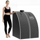 Portable Personal Steam Sauna Spa for Relaxation at Home, 60 Minute Timer, 1000 W Steam Generator, Chair Included (Grey)