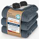 Bedsure GentleSoft Electric Blanket Queen Size  Soft Ribbed Flannel Heated Blanket with Dual Control, Heating with 10 Heat Settings & 10 Time Settings, 8 hrs Timer Auto Shut Off (84x90 inches, Grey)