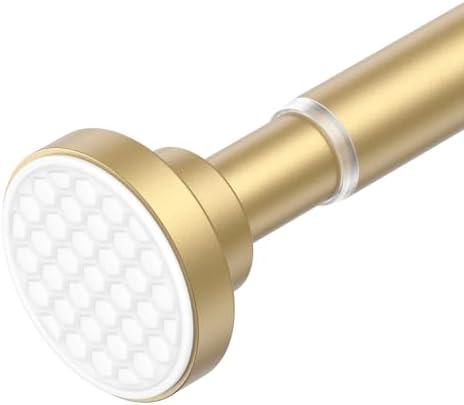 AIZESI Gold Shower Curtain Rod, Adjustable 42-73 Inch Shower Rod, 1" Diameter Tension Shower Curtain Rod No Drilling, Anti-Slip, Anti-Rust