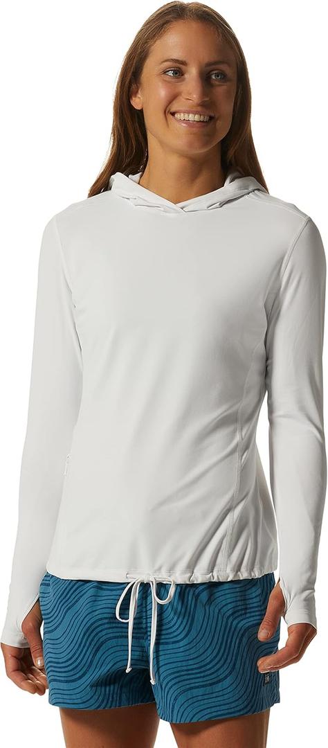 Mountain Hardwear Women's Crater Lake Long Sleeve Hoody for Hiking, Camping, Backpacking, and Casual Wear (Fogbank), X Mountain Hardwear Women's Crater Lake Long Sleeve Hoody for Hiking, Camping, Backpacking, and Casual Wear (Fogbank), X