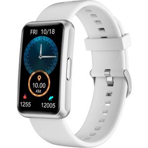 HUAKUA Fitness Tracker No Bluetooth No APP No Phone Needed, Fitness Watch for Men Women Parents IP68 Waterproof with Full Touch Screen Steps Calories Counter Sleep Tracker Alarm Clocks (Gray)