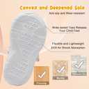 BARERUN Kids Canvas Shoes Running Shoes for Girls Boys Wide Toe Box Barefoot Toddler Sneakers Girls Boys School Shoes Non-Slip Toddler Tennis Shoes (White)