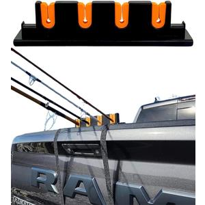 Fishing Rod Holder for Truck Tailgate Transport 4 Rods Securely with Soft Foam Inserts & Straps Fishing Pole Rack for Pickup Truck Bed Easy Tailgate Rod Carrier