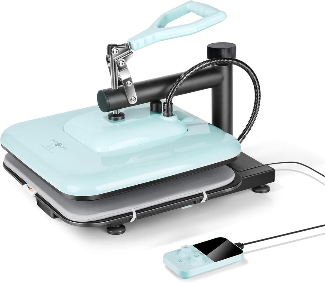 HTVRONT Heat Press Machine for T Shirts - 15x15 Swing Away Shirt Press Machine - Professional Heat Press for Sublimation, Vinyl, Heat Transfer Projects, Heats Up Fast & Distribute Heat Evenly (Blue)