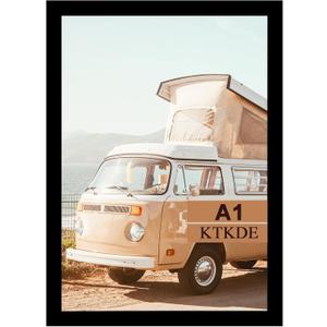 KTKDE A1 Black Modern Picture or Poster Frame,23.4x33 Poster Frame Black Woodgrain, Vertical & Horizontal Wall Hanging Large Picture Frame for Photos, Posters & Art Prints