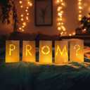 Bucherry 13 Pcs 2026 Prom Light up Letters Set Luminary Paper Bags with LED Lights 10 x 6 Inches Hollow Out Letters Sign with Flameless Tea Light for Prom Night Graduation Party Supplies