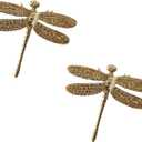 2 Pcs Solid Brass Creative Gold Animal Knob Gold Dresser Knobs Drawer Knobs Vintage Unique Cabinet Knobs for Door Cabinet Drawer Art Deco Furniture (Dragonfly)