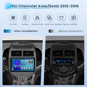 2+64G Radio for Chevrolet Aveo Sonic 2012-2016 Android 13 CarPlay Car Stereo 9'' Touch Screen Compatible with Android Auto AHD Backup Camera Bluetooth FM RDS GPS WiFi