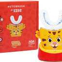 Autobrush Kids Electric Toothbrush – Only ADA Accepted U-Shaped Toothbrush, Clinically Proven Up to 5.1X Better Cleaning, 30 Seconds, Full-Mouth 360 Coverage, LED Lights, Music, Ages 6-8, Daniel Tiger