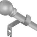 Curtain Rods for Window 32 to 120, Silver 5/8 inch Splicing Single Window Curtain Rod Set with Brackets