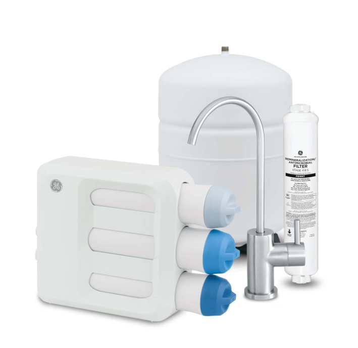 GE 5-Stage Reverse Osmosis Under Sink Water Filtration System with Faucet, Reduces 95+ Impurities including Lead, Chlorine, Arsenic, Filters FQ18PN, FQ18MN, FQ18RT, GXRV40TBN