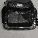 Clear Backpack Heavy Duty has TSA Lock, 2-Way Zipper. PVC Transparent Backpack X-Large - H18''xW14''xD8 - Black