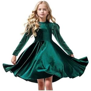 Putysenxi Girls Fall Dress Christmas Dresses Party Birthday Gifts Long Sleeve Casual Spring Flowy Velvet Winter Outfits. Size 150