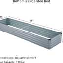 Meberam 2 Pack 8x2x1FT Galvanized Raised Garden Beds Kit Outdoor Metal Gardening Planter Box for Vegetable Elevated Flower Herbs,Gray